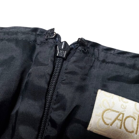 Cow Print Faux Fur Mini Skirt With Black Lining & Back Zipper By Caché Size 8 - Picture 10 of 13